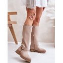 Women's Knee-High Leather Boots with Zipper Closure