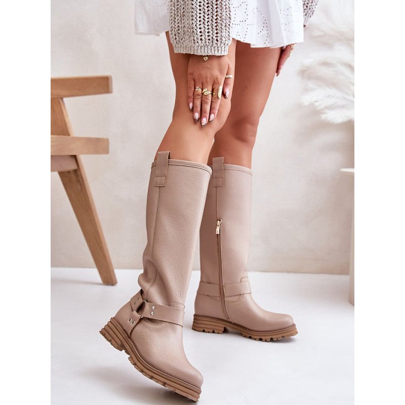 proWomen's Knee-High Leather Boots with Zipper Closure_Over the Knee High Boots, Thigh High Boots