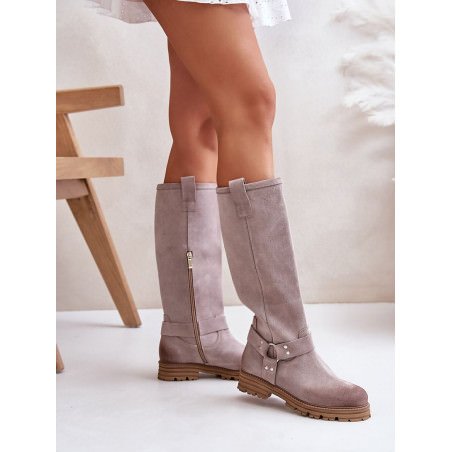 proElegant Knee-High Suede Boots for Women_Over the Knee High Boots, Thigh High Boots