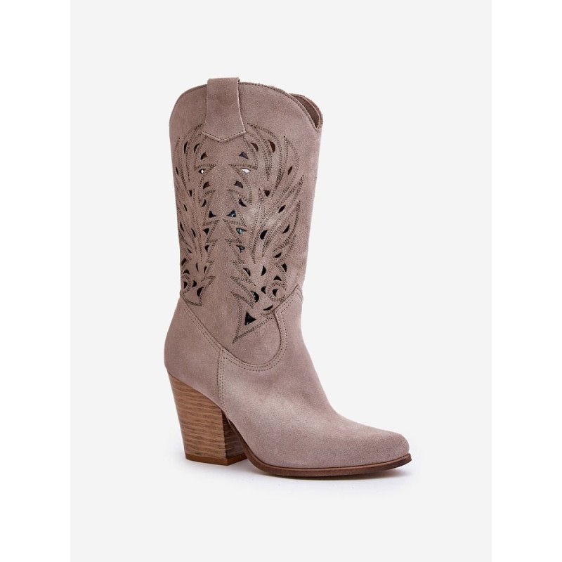 proMid-Calf Openwork Suede Boots_Over the Knee High Boots, Thigh High Boots