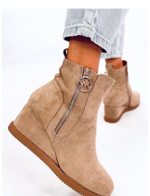 Women's Eco-Friendly Suede Boots with Gold Zipper Closure