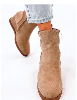 Women's Eco-Friendly Suede Boots with Gold Zipper Closure