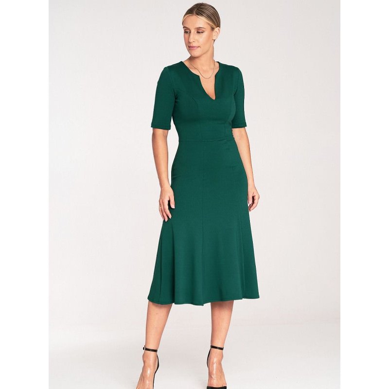 proMidi Length V-Neck 3/4 Sleeve Dress_Day Dresses