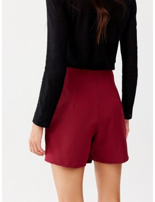 Asymmetrical Overlap Skirt-Shorts for Women