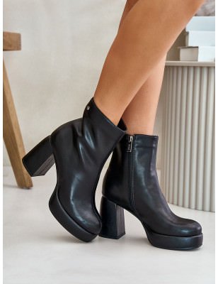 Goe Smooth Boots - Insulated Leather Stiletto Heel Ankle Boots Women's