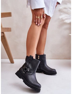 Women's Leather Comfort Boots Side Zipper Heel Platform