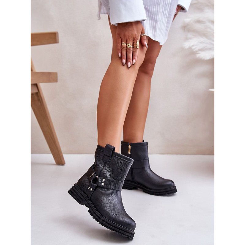 proWomen's Leather Comfort Boots Side Zipper Heel Platform_Women`s Ankle Boots & Booties