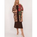 Women's Unbuttoned Stemmed Rose Print Coat