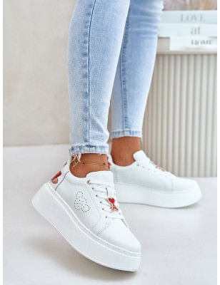 Stylish Women's Platform Sneakers Tulip Embellishment 7.5cm Heel