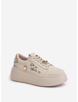 Women's Platform Leather Sneakers Urban Lace-Up