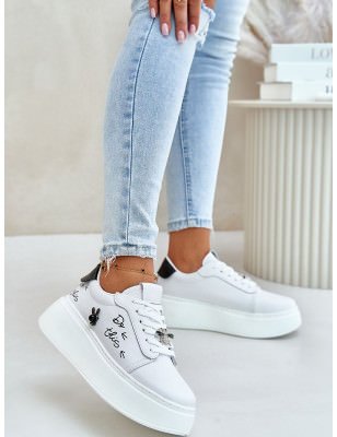 Women's Platform Leather Sneakers Urban Lace-Up