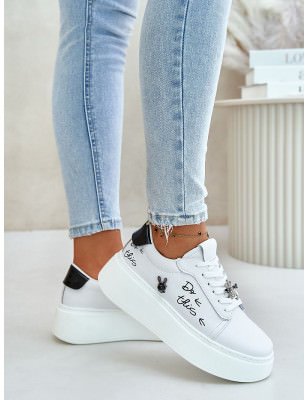 Women's Platform Leather Sneakers Urban Lace-Up