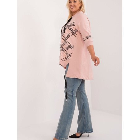 Asymmetrical Plus Size Blouse with Rhinestone Accents