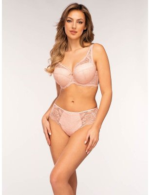 Lace Peach Bra - Supportive & Elegant Design