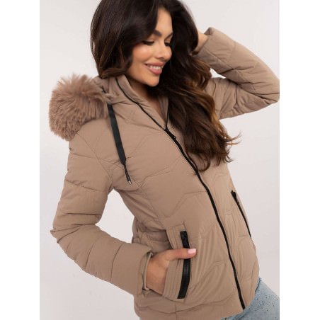Women's Polyester Quilted Jacket Warm Winter Short Zippered