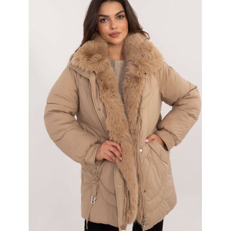 proWomen's Quilted Jacket Detachable Fur Collar Cozy Winter Fashion_Women`s Coats, Jackets