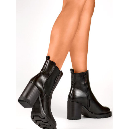 Black Stiletto Boots - Eco-Friendly Vegan Leather, Cozy Fur Liners