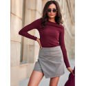 Innovative Asymmetric Skirt Shorts 2 Flaps Built-In Short Design