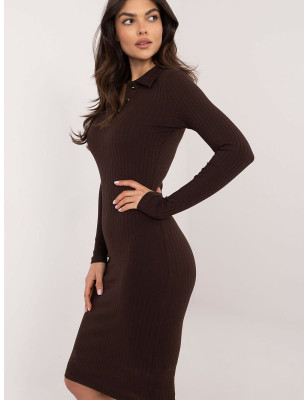 Everyday Bodycon Dress Pencil Cut Long Sleeves 3-Button Placket