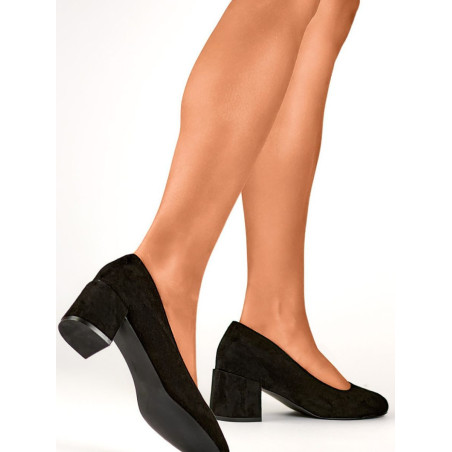 Black Eco-Suede Pumps - 6cm Stiletto Heel