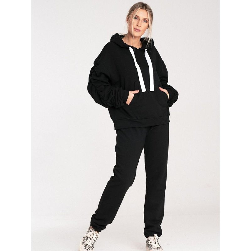 proThick Cotton Hoodie with Spacious Pocket & Pleated Sleeves_Sweatshirts for Women