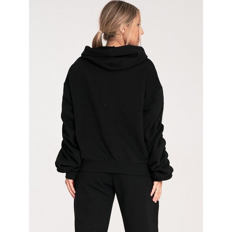 proThick Cotton Hoodie with Spacious Pocket & Pleated Sleeves_Sweatshirts for Women