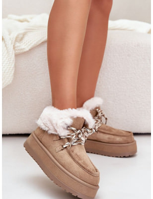 proWomen's Eco Suede Snow Boots with Faux Fur Lining_Women`s Ankle Boots & Booties