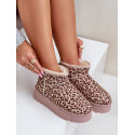 Stylish Ankle Snow Boots - Eco Suede Fur Lined Platform Winter Booties