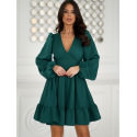 Elegant Long Sleeve Cut-Out Dress with Ruffle Skirt