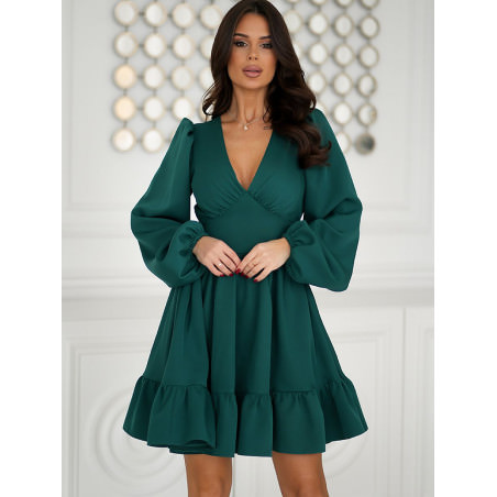 proElegant Long Sleeve Cut-Out Dress with Ruffle Skirt_Formal Dresses, Cocktail Dresses