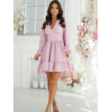 Elegant Long Sleeve Cut-Out Dress with Ruffle Skirt