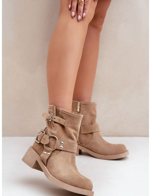 proStriped Suede Booties - Low Heel Ankle Boots for Women_Women`s Ankle Boots & Booties