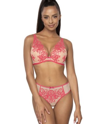 Lace Push-Up Bra Beige Pink Comfort Lift