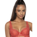 Luxurious Brick Lace Bra - Adjustable Straps & Triple Hook Closure