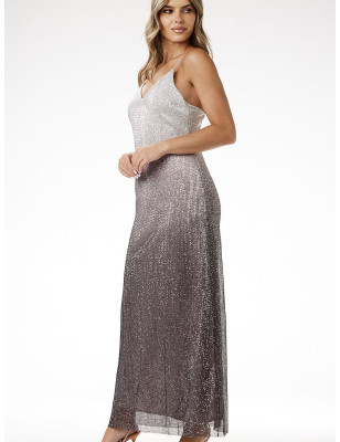 Ombre Sequin Maxi Evening Dress