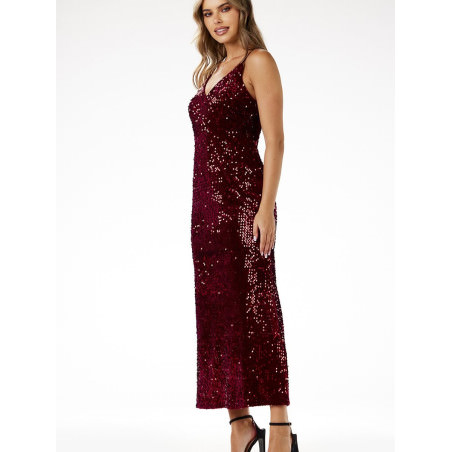 Sequin Maxi Dress Elegant Fitted Evening Gown