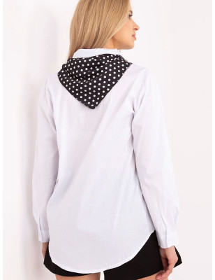 Women's Long Sleeve Shirt with Removable Scarf, Classic Design