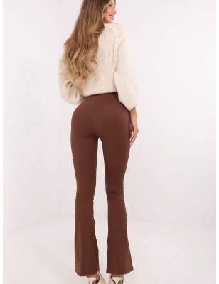 Fashionable Leather Look High Waist Bell Bottom Leggings