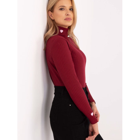 Elegant Embroidered Heart Turtleneck Sweater for Women