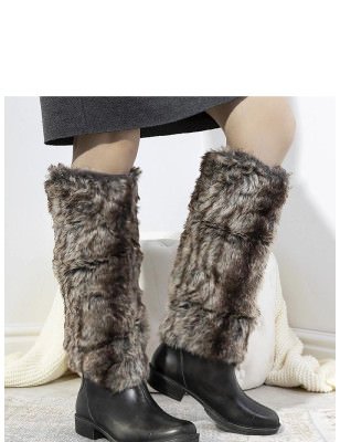 Grey Fur-Lined Wellies for Women Stylish Rain Boots