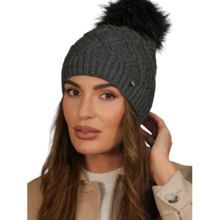 proLamis Pom-Pom Hat Winter Warmth Stylish Honeycomb Design_Caps & Hats for Women