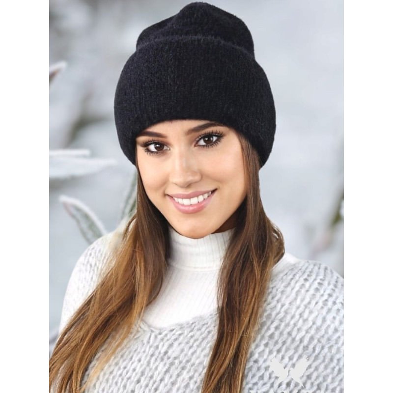 proBlack Women's Winter Alpaca Blend Hat Wide Forehead Cuff Stretchy Fit_Caps & Hats for Women