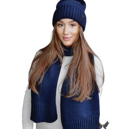 proKAMEA Women's Navy Blue RAISA Winter Hat_Caps & Hats for Women