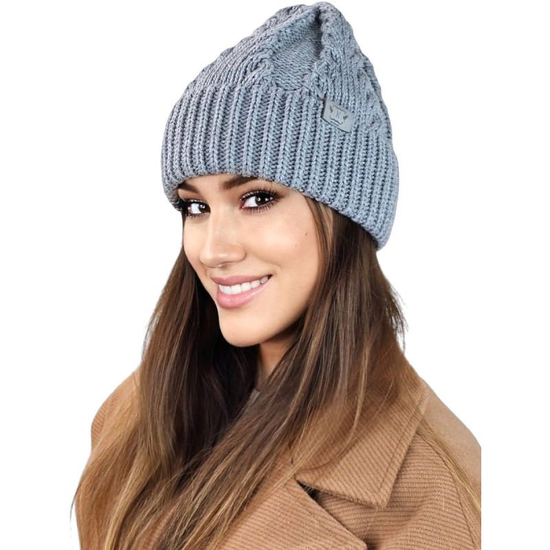 proKAMEA Women's Winter Beanie Hat Gray Stylish Warm_Caps & Hats for Women