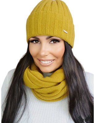 proWomen's Wool Winter Hat - Lime Green Thermal Knit Cap_Caps & Hats for Women