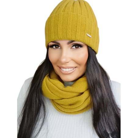 proWomen's Wool Winter Hat - Lime Green Thermal Knit Cap_Caps & Hats for Women