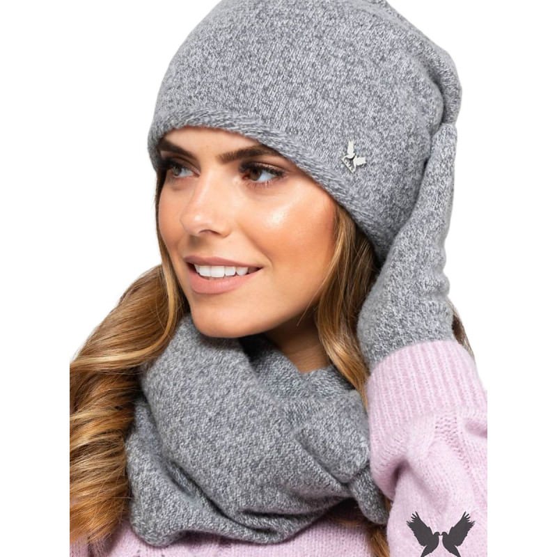 proWomen's Warm Winter Hat Stylish Grey Beanie by KAMEA_Caps & Hats for Women