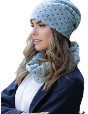 proMIRIAM Women's Winter Set - Cozy Blue Hat and Scarf_Caps & Hats for Women