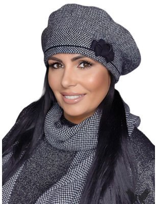 proKAMEA Women's Houndstooth Beret with Bow_Caps & Hats for Women