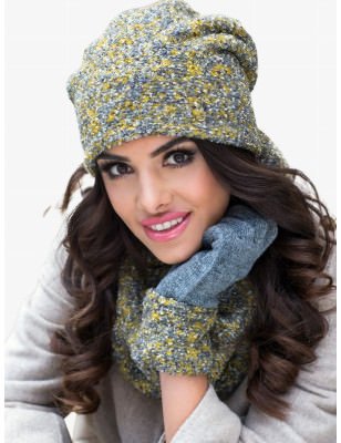 KAMEA Women's Mustard Hat and Scarf Set Warm Cozy Winter Accessories